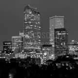 Square The Mailbox Building and Republic Building landscape black and white Photography