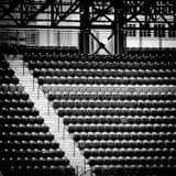 Square The Purple Row of Seats at Coors Field landscape black and white Photography
