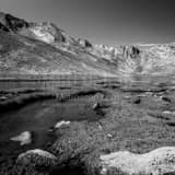 Square Summit Lake off Mt Evans Road landscape black and white Photography