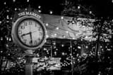 Horizontal The Market Clock in Larimer Square landscape black and white Photography