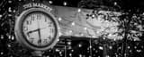 Panoramic The Market Clock in Larimer Square landscape black and white Photography