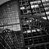 Square The Wells Fargo Building Atrium landscape black and white Photography