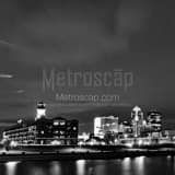 Square Des Moines at Night black and white Pictures