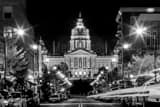 Horizontal The Iowa Capitol Building at Night black and white Pictures