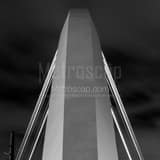 Square Side View of Neil Smith Bridge black and white Photography