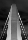 Vertical Side View of Neil Smith Bridge black and white Photography
