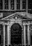 Vertical The Abandoned Detroit Train Station landscape black and white Photography