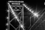 Horizontal The Ambassador Bridge landscape black and white Photography