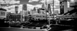 Panoramic Comerica Park and the Detroit Skyline landscape black and white Photography