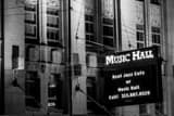 Horizontal The Detroit Music Hall landscape black and white Photography