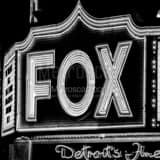 Square Detroits Fox Theater landscape black and white Photography