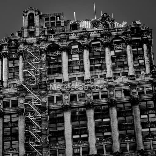 Detroit Black and White Photos of The Fire Escape on the Exterior of the Book Tower The Fire Escape on the Exterior of the Book Tower -- Detroit Black and White Photos
