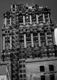 Vertical The Fire Escape on the Exterior of the Book Tower landscape black and white Photography