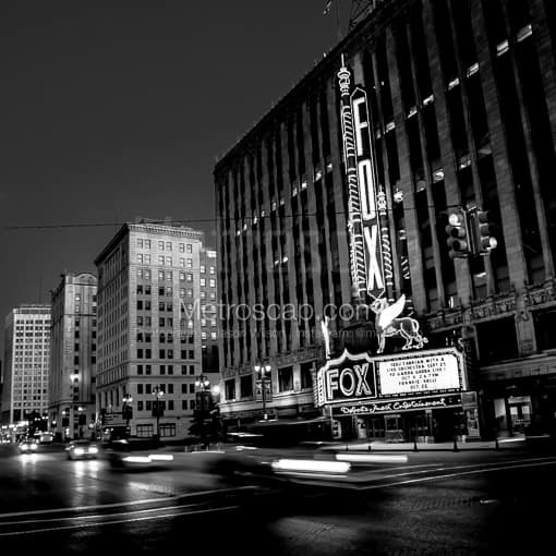 The Fox Theater on Woodward Avenue -- Detroit Black and White Photography