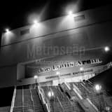 Square Gordie Howe Entrance of Joe Louis Arena landscape black and white Photography