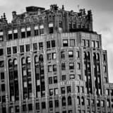 Square The Industrial Stevens Apartments landscape black and white Photography
