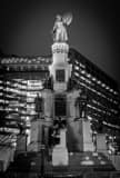 Vertical The Michigan Soldiers and Sailors Monument in Campus Martius landscape black and white Photography