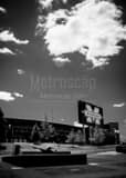 Vertical Michigan Stadium Alumni Plaza landscape black and white Photography