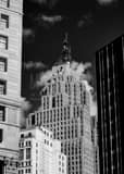 Vertical The Penobscot Building in Downtown Detroit landscape black and white Photography
