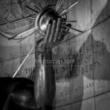 Square The Spirit of Detroit Left Hand at Night landscape black and white Photography