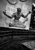 Vertical The Spirit of Detroit Monument landscape black and white Photography