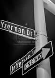 Vertical Steve Yzerman Drive landscape black and white Photography