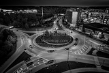 Horizontal Bridge Park Traffic Circle black and white