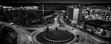 Panoramic Bridge Park Traffic Circle black and white