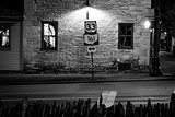 Horizontal Bridge Street Downtown Dublin Ohio black and white
