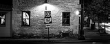 Panoramic Bridge Street Downtown Dublin Ohio black and white