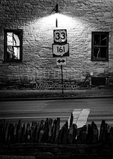 Vertical Bridge Street Downtown Dublin Ohio black and white