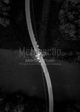 Vertical Dublin Link Bridge Deck Overhead black and white