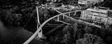 Panoramic Dublin Link Old Dublin Ohio black and white