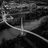 Square Dublin Ohio Bridge Park black and white