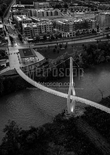 Vertical Dublin Ohio Bridge Park black and white