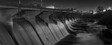 Panoramic Oshaughnessy Dam black and white