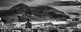 Panoramic Arthurs Seat black and white Photos