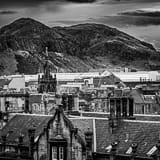 Square Arthurs Seat black and white Photos