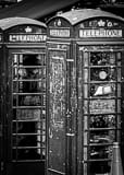 Vertical British Telephone Booths black and white Photos