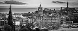 Panoramic Calton Hill and the Balmoral Hotel black and white Photos