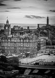 Vertical Calton Hill and the Balmoral Hotel black and white Photos