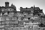 Horizontal Edinburgh Castle black and white Photos