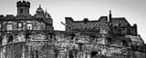 Panoramic Edinburgh Castle black and white Photos