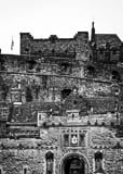 Vertical Edinburgh Castle black and white Photos