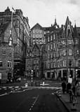 Vertical Edinburgh Waverly Station black and white Photos