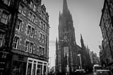 Horizontal The Royal Mile at Johnston Terrace and Castlehill black and white Photos