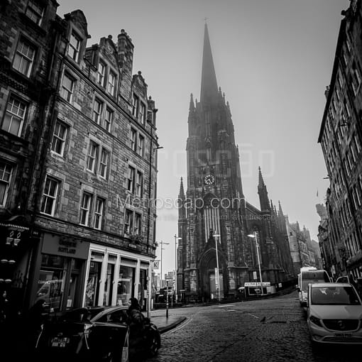 Edinburgh Black and White Photos of The Royal Mile at Johnston Terrace and Castlehill The Royal Mile at Johnston Terrace and Castlehill -- Edinburgh Black and White Photos