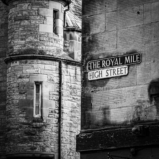 Royal Mile High Street -- Edinburgh Black and White Photos