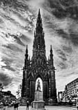 Vertical The Royal Scots Greys Monument black and white Photos