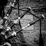 Square Scottish Bag Pipes black and white Photos